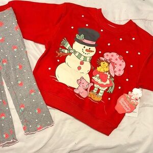Strawberry Shortcake Graphic Crewneck Sweatshirt and Flare Legging Size 12 Month